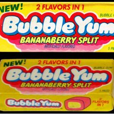 two flavors of bubble gum are shown in this image