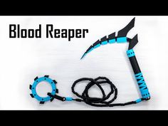 a blue and black whip rope with the words blood reaper on it