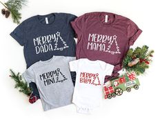 TITLE: Merry Mama Merry Mini Shirt, Merry Family Matching Shirt, Mama Mini Matching Shirt for Christmas, Mommy and Me Christmas Shirt, Mom Daughter → All our simple color ones like White and Black are 100% Cotton. → All our Heathered Colors are cotton/polyester blend and they are super comfy soft! → Bella-Canvas Unisex Jersey Short Sleeve Crew-Neck Unisex T-Shirt → Soft and High-Quality Fabric → Sueded Jersey → Pre-shrunk → Taped shoulder-to-shoulder → Tear away label → Side Seamed → Retail fit Etsy Shirts, Happy New Year Gift, New Year Shirt, Matching Christmas Shirts, Christmas Party Shirts, Mommy And Me Shirt, New Years Shirts, Dinosaur Shirt, Family Shirts Matching