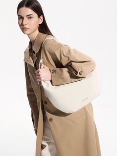 Cream Odella Curved Hobo Bag | CHARLES & KEITH Style Your Outfit, Cream Bag, Size Chart For Kids, Charles Keith, Everyday Bag, City Chic, Sustainable Materials, White Bag