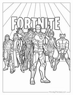 Fortnite Marvel Avengers Coloring Pages Templates