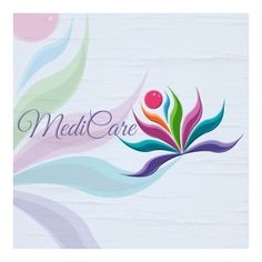 a colorful logo for a medical center with swirls and flowers on the bottom right corner