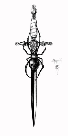 Dagger Tattoo Men, Knife Back Tattoo, Gothic Dagger Tattoo, Skull Dagger Tattoo, Crow Tattoo Design, Knife Tattoo, Crow Tattoo, Scary Tattoos, Dagger Tattoo