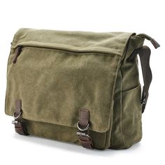 This vintage-inspired messenger bag suits all your daily needs, thanks to its spacious interior. Outfitted with zips on the back, the flap, and inside, with pockets for your phone, cards, and stationery. Inside, a laptop compartment keeps your electronics safe – perfect for the urban gentleman. Crafted from durable canvas with supple leather highlights and lined with soft nylon. Adjust the straps for a comfortable fit on any adventure. Cheap Vintage Natural Color Shoulder Bag, Vintage Satchel Bag, Lars Pinfield, Grunge Messenger Bag, Bulletproof Clothing, Vintage Messenger Bag, Leather Messenger Bag Men, Vintage Stationery, Laptop Messenger Bags