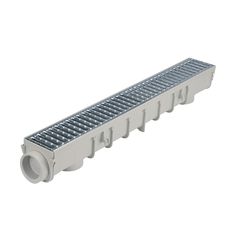 an aluminum grate with holes on the side for drainages and draining water