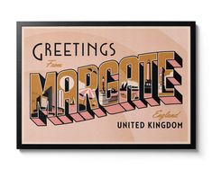 a poster with the words greetings from toronto, united kingdom on it's front