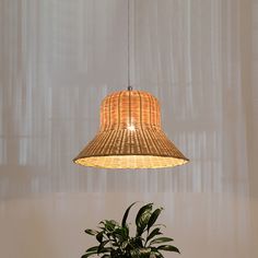 Japanese Bamboo Pendant Light Fixture - Beige Flared Design for Bedroom Bedroom Beige, Outdoor Lamp