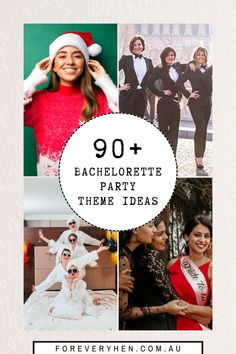 some people are dressed up in costumes and posing for pictures with the caption'90 + bachelor party theme ideas '