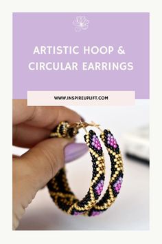 Impress the lady in your life with these exquisite purple hoop earrings - perfect for birthdays or any special occasion. Crafted from premium Japanese Toho beads, these earrings are not just accessories but works of art. The hoops have a stylish 2" diameter that will beautifully complement any outfit. Circular Earrings