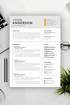 a clean and professional resume template on top of a desk