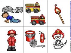 the four pictures show different types of fire fighters