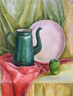 Watercolor Art Face, Art Tutorials Watercolor, Object Drawing, Landscape Art Painting, Art Painting Gallery, Still Life Drawing, Watercolor Art Lessons, Still Life Art, Amazing Art Painting