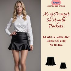 Satin Mini  Trumpet Skirt Sewing Pattern, Mini Skirt Sewing Pattern, Trumpet Skirt Pattern, Plus Size Pattern, Summer Skirt, XS-4XL: Available as an instant download (pdf) sewing pattern bundle with a range of size options: US Sizes: 2, 4, 6, 8, 10, 12, 14, 16, 18, 20, 22, 24, 26, 28, 30 Standard Sizes: XS, S, M, L, XL, 2XL, 3XL, 4XL These patterns are suitable for A4, A0, and US Letter size papers. As soon as your payment is processed, you will automatically receive download links for the patte Trumpet Skirt Pattern, Mini Skirt Sewing, Mini Skirt Sewing Pattern, Pattern Mini Skirt, Skirt Sewing Pattern, Plus Size Patterns, Skirt Sewing, Trumpet Skirt, Skirt Patterns Sewing