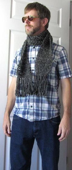 I crocheted this long, chunky Black and White Scarf. It has the appearance of tweed. This Goth muffler is soft and warm, a mans, teens or womans wrap. I handmade this using a loose hand knit crochet stitch. It is about 87 inches long x 5 inches wide with fringe on both ends. That's over 7 feet long. This is a chunky yarn scarf, very Gothic. A Sherlock Holmes, anime visual kei or Doctor Who type scarf. I crocheted it with an easy to care for thick and chunky acrylic yarn. The thin black and white Goth Scarf, Chunky Yarn Scarf, Knit Crochet Stitch, Tweed Scarf, Yarn Scarf, Beanie Fits, Bulky Knit, Black And White Scarf, Scarf Yarn