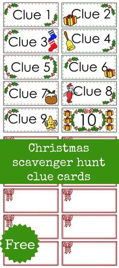 christmas scavenger printables for kids to use in the classroom or at home