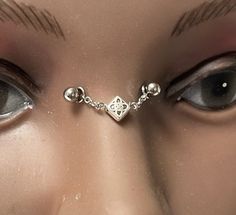 a close up view of the eyes and nose of a doll