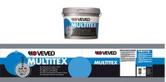 a can of multitex is shown with the label below it and an image of a can of multitex