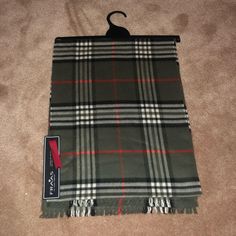 Mens V. Fraas Plaid Scarf Nwt 14” X 36” Army Green, Red, White, Gray, Black Plaid Pattern From A Smoke-Free And Pet-Free Household :) Black Plaid, Plaid Pattern, Plaid Scarf, Army Green, Scarf Accessory, Red White, Checks, Mens Accessories, Plaid