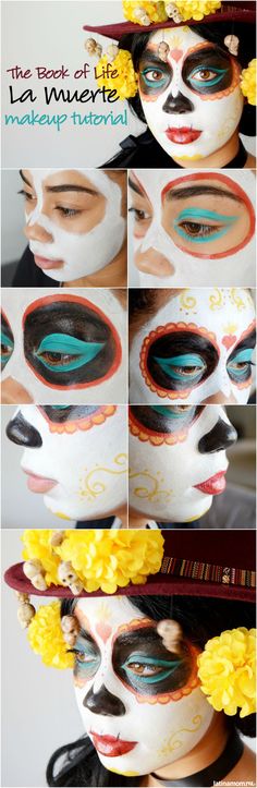 La Muerte Book Of Life Makeup, Muerte Makeup, Book Of Life Costume, Karneval Diy, Blending Eyeshadow, Inspired Makeup, Skull Makeup, Up Costumes