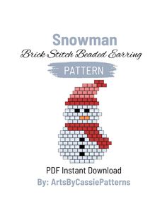 the snowman pattern is shown in red and white