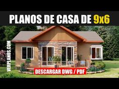 a small house with the words planos de casa de 9x6