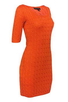 Go bright and bold in comfort with this soft and stretchy frock from Ralph Lauren! Made with a classic cable knit, this is a fitted knit dress that is sure to bring some timeless elegance to even your most casual of pieces! Size M 100% Silk Tight knit with cable design Scoop neckline Cropped sleeves Material provides stretch, no closures Waist 25" Bust 28" Total length 37" Solid Knit Fitted Dresses, Fitted Knit Solid Color Dresses, Fitted Knit Dress In Solid Color, Fitted Cable Knit Sweater Dress, Fitted Pointelle Knit Sweater Dress For Fall, Fitted V-neck Textured Knit Dresses, Fitted Textured Knit V-neck Dresses, Fitted Textured Knit Dress With V-neck, Casual Fitted Cable Knit Sweater Dress