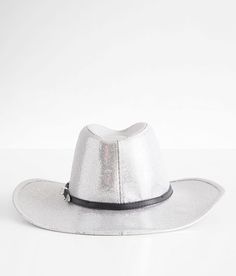 "San Diego Hat Company Glitter Cowboy Hat - Grey , Women's Black Banded western hat Interior cinch tie band 3 1/2" brim One size fits most. 100% Polyester. Spot clean only. Apparel & Accessories > Clothing Accessories > Hats" Western Fedora With Curved Brim For Parties, Western Style Fedora With Curved Brim For Parties, Western Silver Hats For Summer, Western Flat Brim Party Hats, Western Flat Brim Hats For Party, Western Style Party Top Hat With Short Brim, Western Wide Brim Fedora For Party, Western Style Fedora For Party, Country Style Short Brim Hat For Party