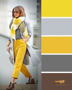 Color Combinations For Clothes, Color Trends Fashion, Yellow Pants, Style Coach, Yellow Outfit, Trendy Fall Outfits