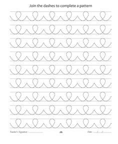 the printable worksheet for handwriting with hearts and lines on it, which is also