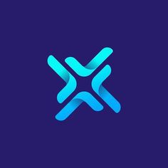 the letter x is made up of blue lines on a dark background, and it appears to be overlapping