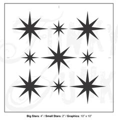 star shapes are shown in black and white, with the words big stars on them