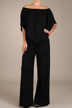 Black 4 Way Convertible Top Jumper Versatile Wide Leg Pants For Vacation, Convertible Jumpsuit, Bell Pants, Convertible Top, Bride Clothes, Jumpsuit Fashion, Black Jumpsuit, Look Fashion, Evening Wear