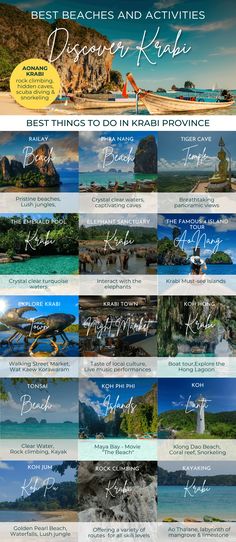 the best beaches and activities in koh islands, thailand info sheet with information about what to do