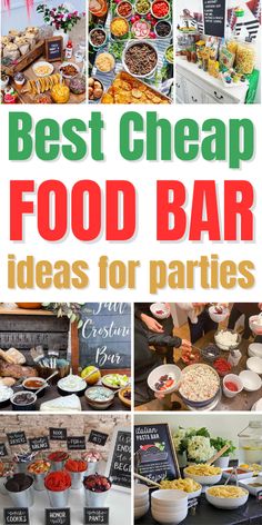 Build Your Own Food Bar, Food Bar Ideas For Parties, Cheap Party Food, Diy Buffet, Taco Bar Party, Ideas For Parties