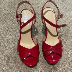 Nwot On Excellent Condition Cream Colored Heels, Mona Vanderwaal, Gucci Flip Flops, Shopping Addict, Spring School, Guess Heels, Lace Pumps, Heels Red, Strappy Block Heels