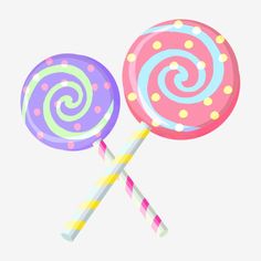 two colorful lollipops on top of each other