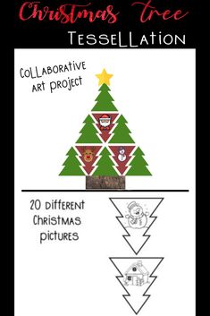 a christmas tree with the words, collabrative art project