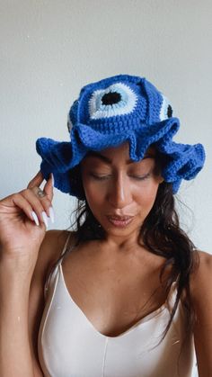 Kewl Bucket Hat Bro Bucket Hat Diy, Evil Eye Crochet, Crochet Loom, Eye Crochet, Seasons Changing, Knitting Club, Trendy Fashion Accessories, Crochet Bucket, Crochet Bucket Hat