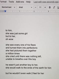 a text message is displayed on a computer screen with the words'to him, he was just some girl but to her '