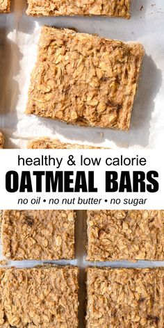 healthy and low calorie oatmeal bars with no oil, no butter, no sugar