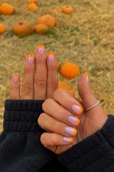 Short Fall Nails, Orange Nail Designs, Simple Fall Nails, Fall Manicure, Fall Gel Nails, Cute Nails For Fall, Nail Design Inspiration, Fall Acrylic Nails