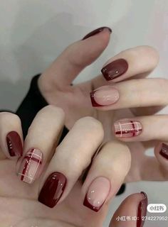 which one is your favorite!! 😍 🤔 Plaid Nail Art, Plaid Nails, Nail Art Set, Nail Swag, Classy Nails, Easy Nail Art, Nail Accessories, Green Nails, False Nails