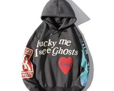 Lucky Me I See Ghosts, I See Ghosts, Mode Harajuku, Estilo Harajuku, Velvet Sweatshirt, Lucky Me, Loose Hoodie, Kid Cudi, Legging Sport