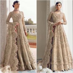 Malangi Fashion Dress try to make sure you have the best experience while selecting and buying your favourite Indian and Pakistani Outfits for any occasion like barat, walima, mehndi, nikkah, dholki, mayu, sangeet, engagement or reception guest in different style dress of salwar kameez, maxi peshwas, gown, saree, lehenga, sharara or ghararara color: Gold Fabric Details: Net handmade embroidery Gown front Net embroidery Gown back Net embroidery dupatta silk trouser replicate by malangi fashion dr Walima Outfit, Mehndi Clothes, Maxi Frocks, Mehndi Outfit, Embroidery Clothes, Red Bridal Dress, Suit Salwar, Nikkah Dress, Frock Style