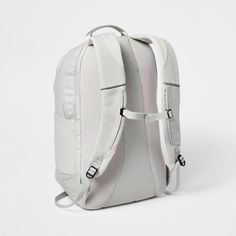 Sporty 19" Backpack Silver - All In Motion™ : Target White Waterproof Backpack For Outdoor Activities, Casual Nylon Backpack For Trips, Nylon Backpack With Water Bottle Pocket For Trip, Casual Outdoor Luggage With Zipper Closure, Waterproof White Backpack For Travel, White Waterproof Backpack For Travel, Gray Backpack With Zipper Closure For Outdoor Activities, White Waterproof Travel Backpack, White Travel Backpack With Water Bottle Pocket