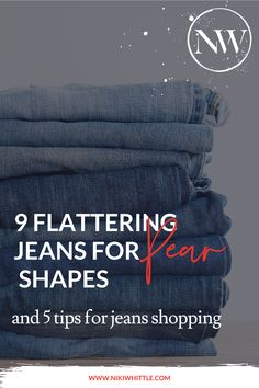 If you struggle to find jeans to fit your pear shape this article will   give you 5 tips for buying jeans, share the key things to look for in   jeans that flatter a pear shape, and the most flattering jeans styles   for triangle shaped women #jeans #denim #pearshape #triangleshape   #bodyshape #bodytype #flattering #shoppingtips #bodyshapes