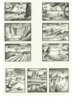 an image of different landscapes in black and white