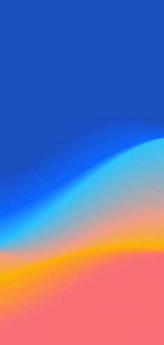 an abstract background with blue, yellow and pink waves in the foreground against a deep blue sky