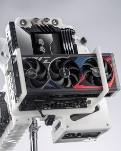 the inside of a computer case with multiple fans