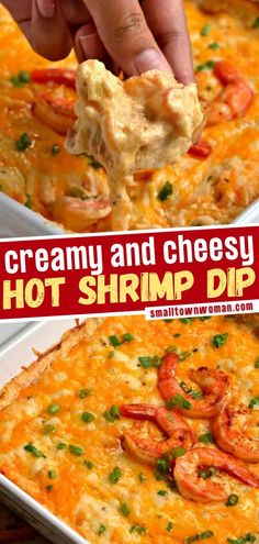 this creamy and cheesy hot shrimp dip is the perfect appetizer